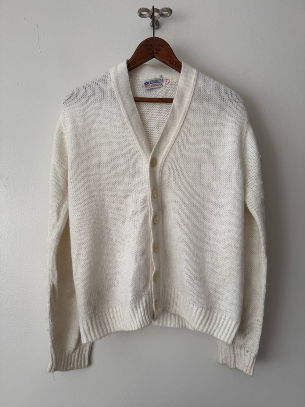 Vintage 70s NFL White Cardigan